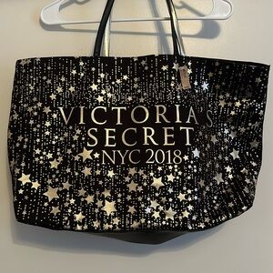 Large black and gold cloth tote
